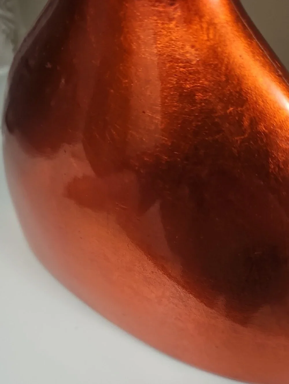 Metallic Orange Decorative Vase With Peacock Feathers - Unbranded  Base 6